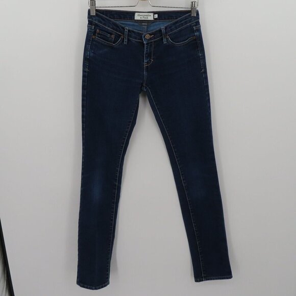 Abercrombie & Fitch Women 2L 2 Long Erin Low Rise Blue Denim Jeans Cotton Blend - Picture 10 of 11